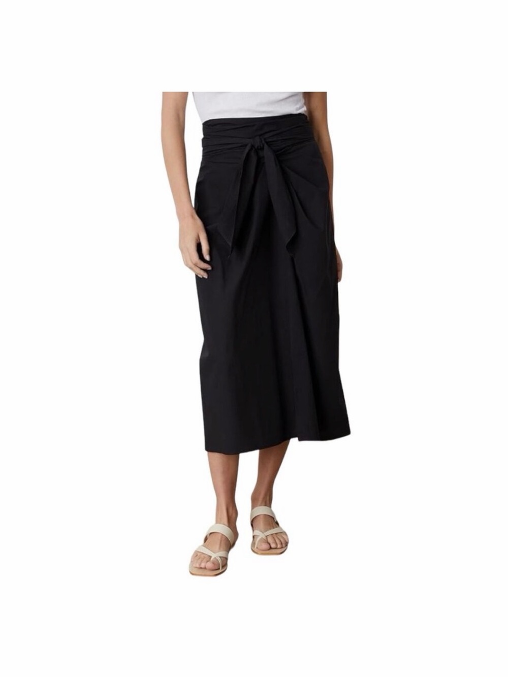 Velvet by Graham & Spencer Black Knot-Front Leena Midi Skirt